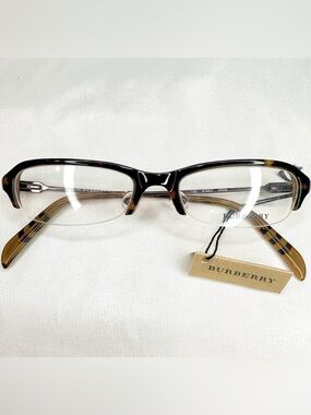 Burberry Brown Tortoiseshell Rectangular Eyeglass Frames
